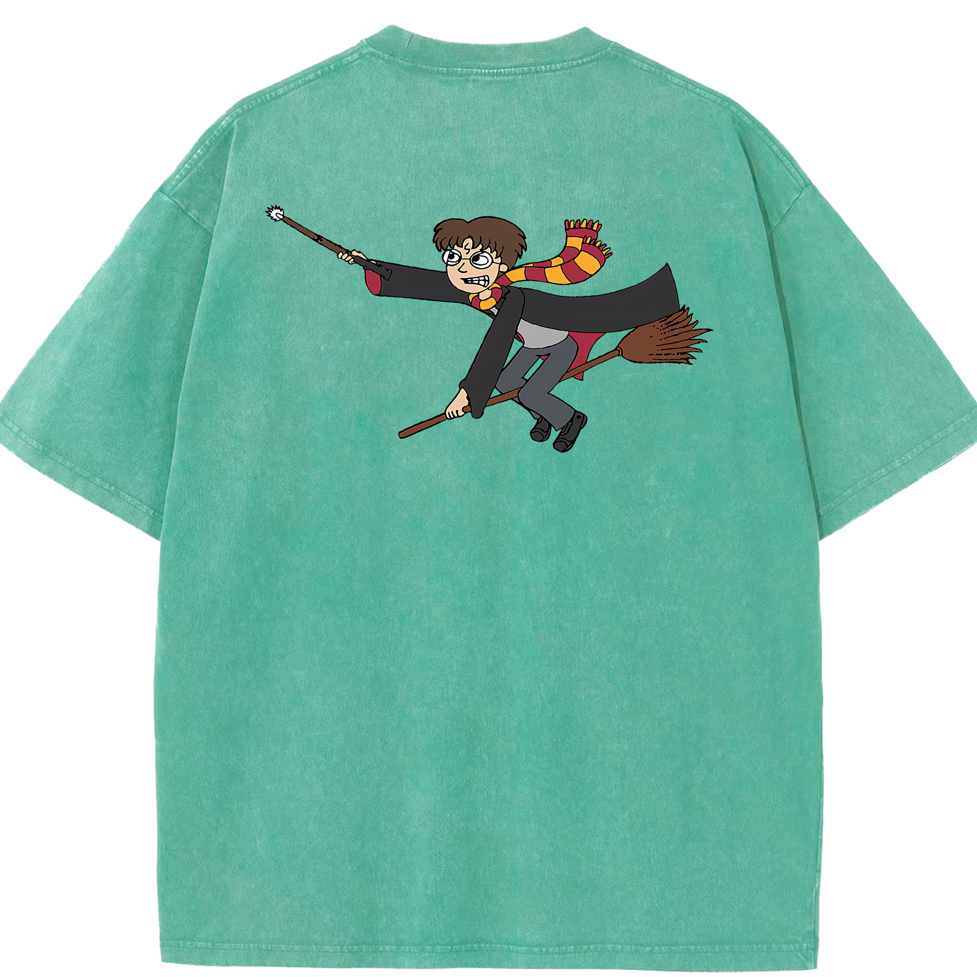 （画像用） Harry Potter ハリー・ポッターシリーズ 綿100% ヴィンテージ風 半袖Tシャツ（背面プリント）